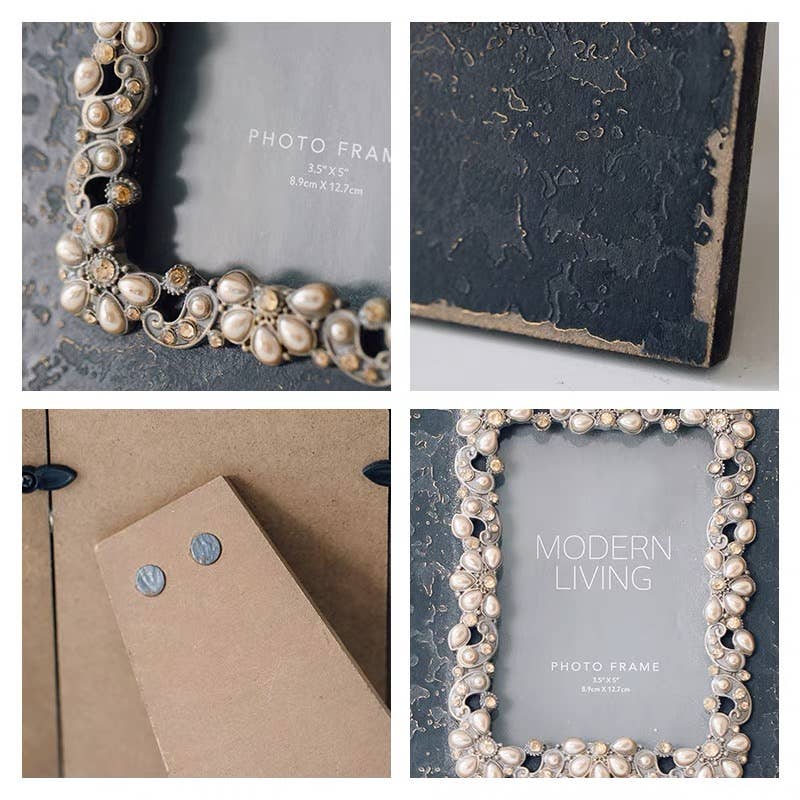 Black Wood & Jewels Picture Frame