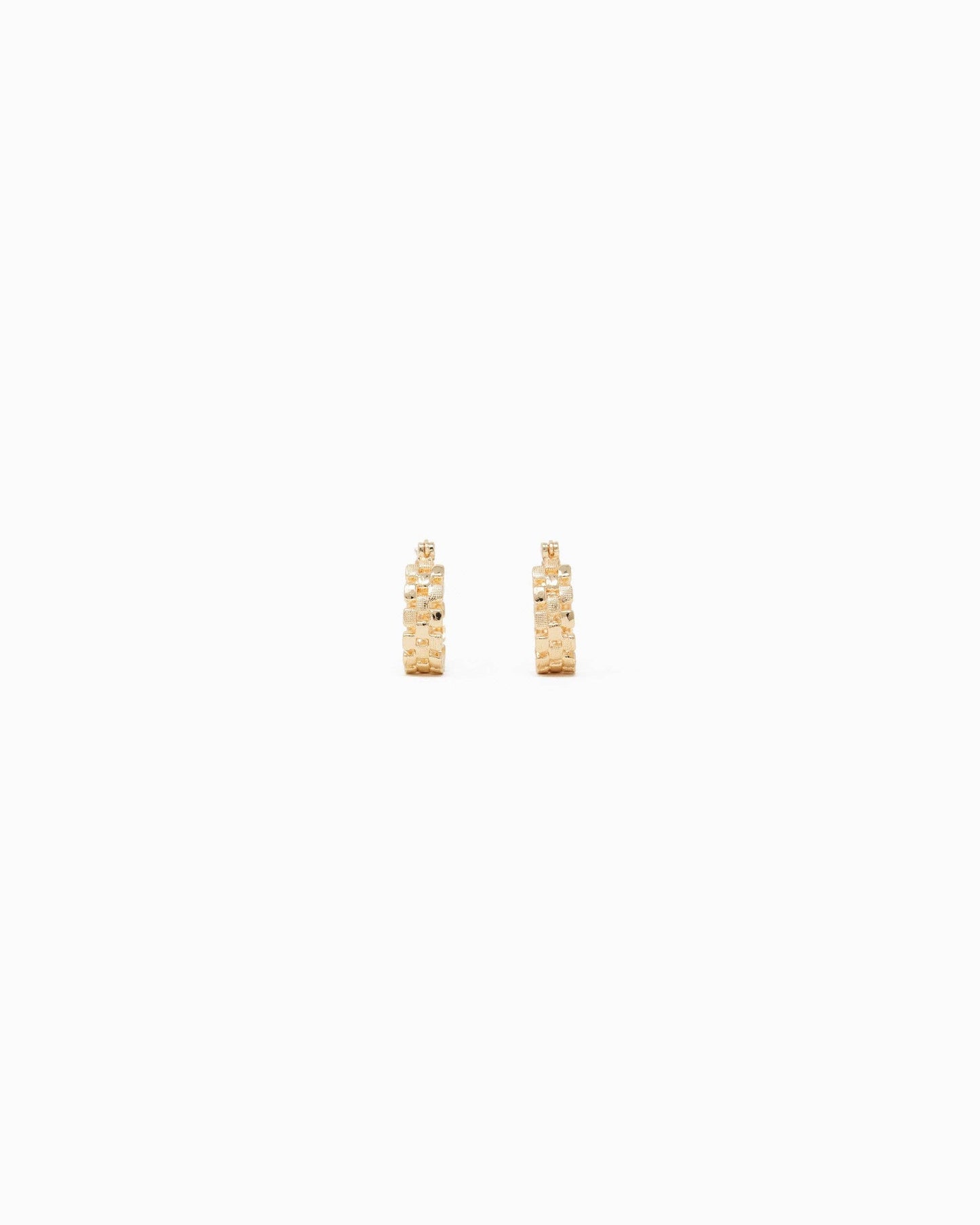 Checkered Mini Hoop Earrings