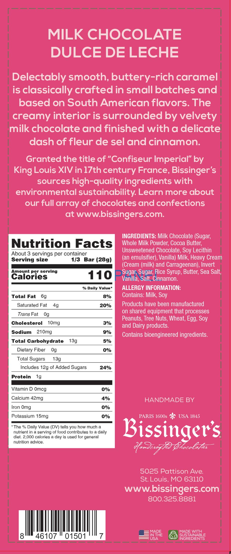 Bissinger's Milk Dulce de Leche Bar