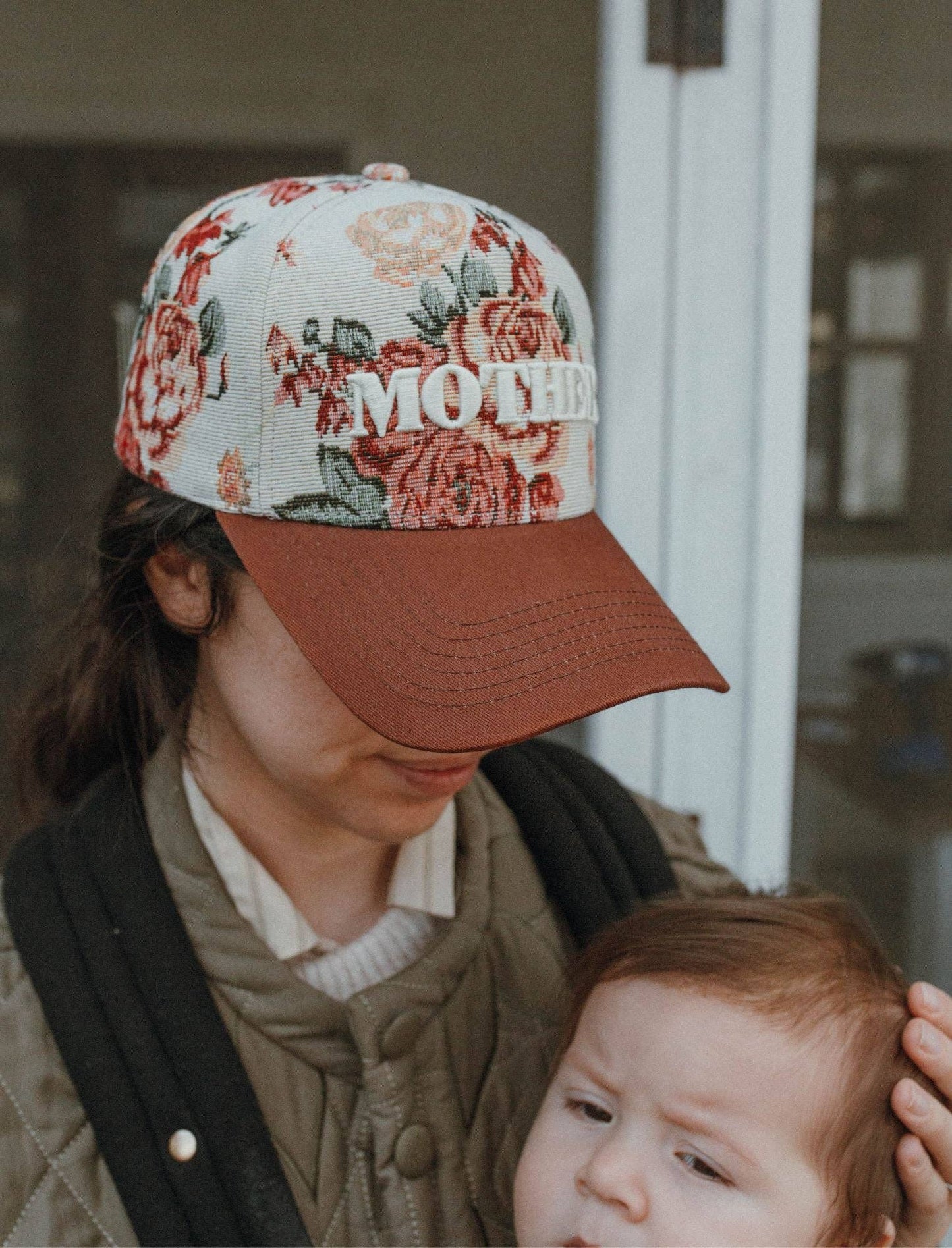 Floral "Mother" Embroidered Hat