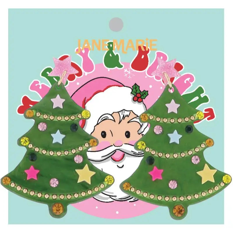 Acrylic Christmas Tree Earrings