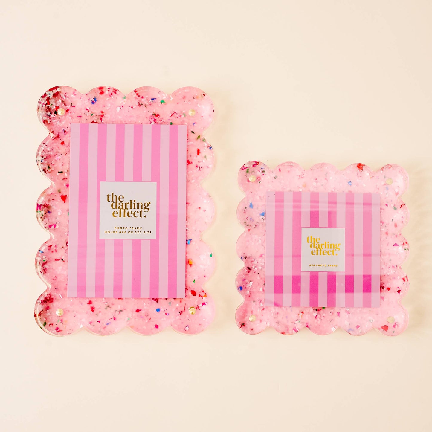 Confetti Pink Scalloped Frame