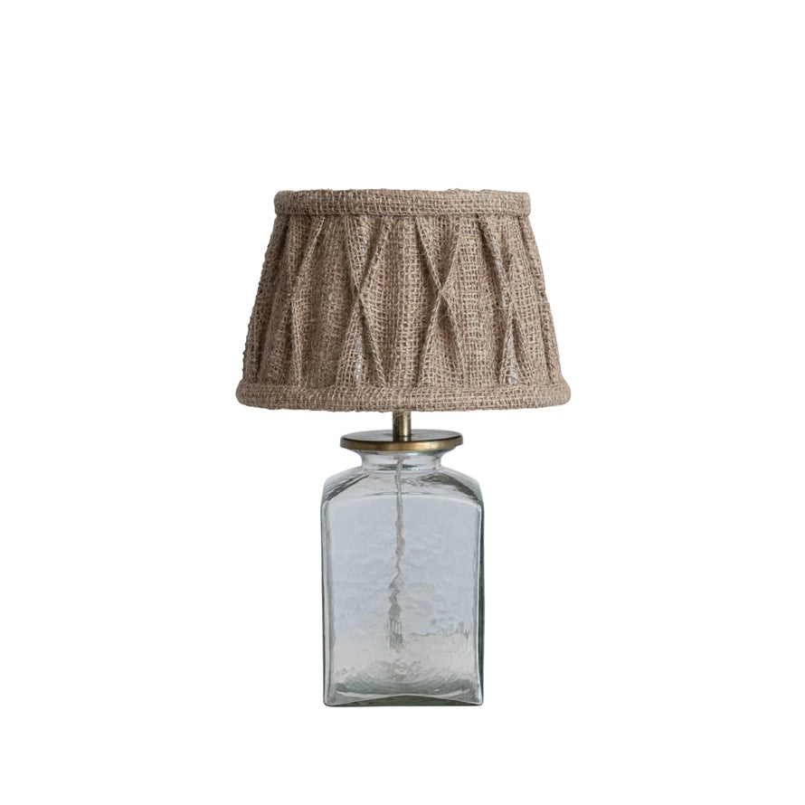 Small Glass & Jute Lamp