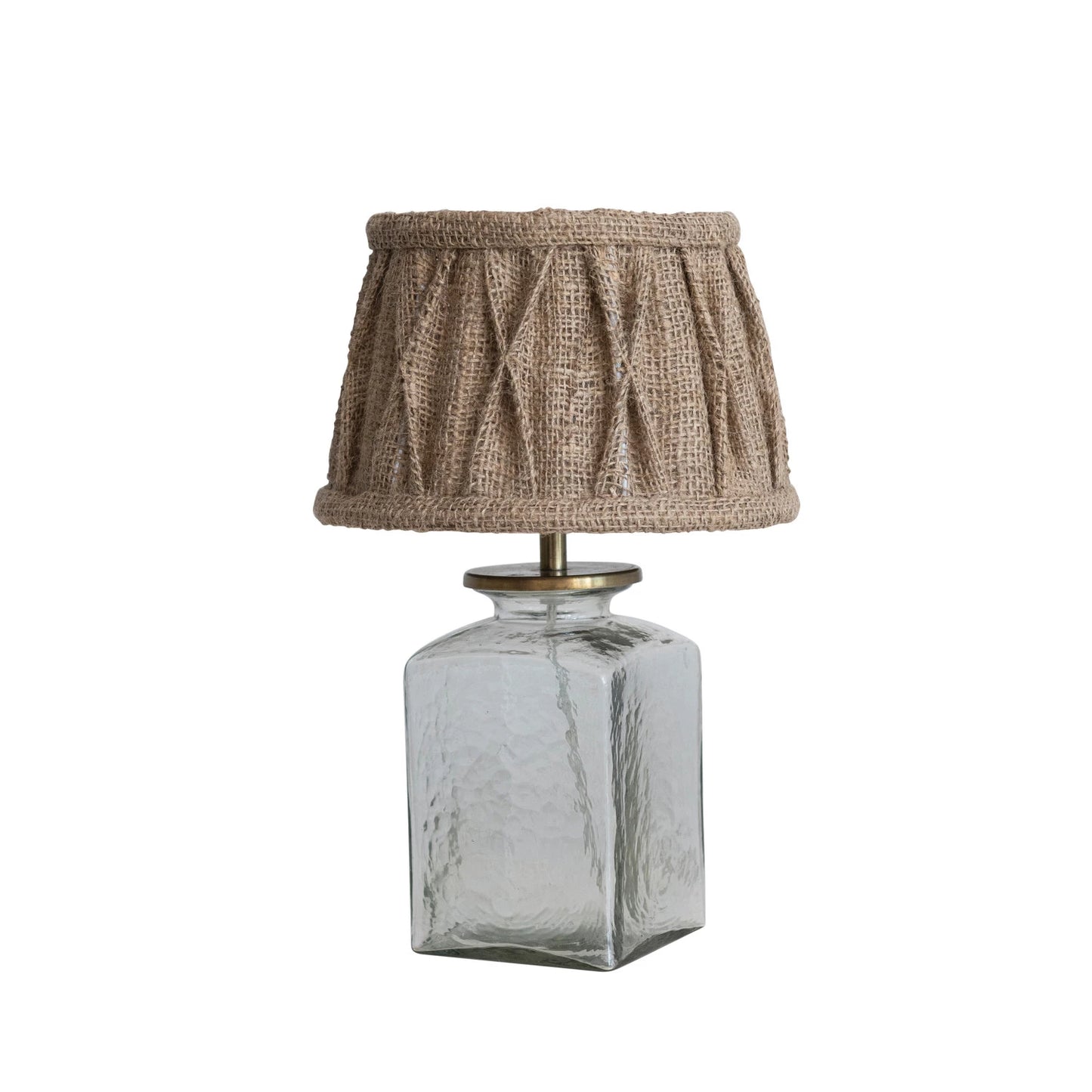 Small Glass & Jute Lamp