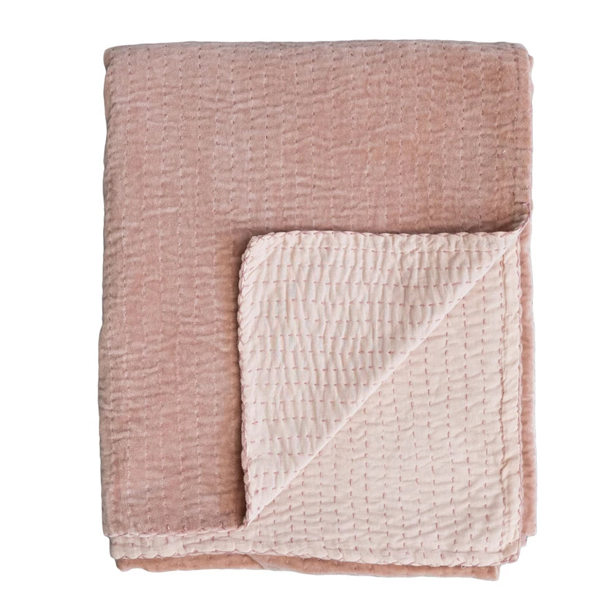 Blush Velvet Throw Blanket