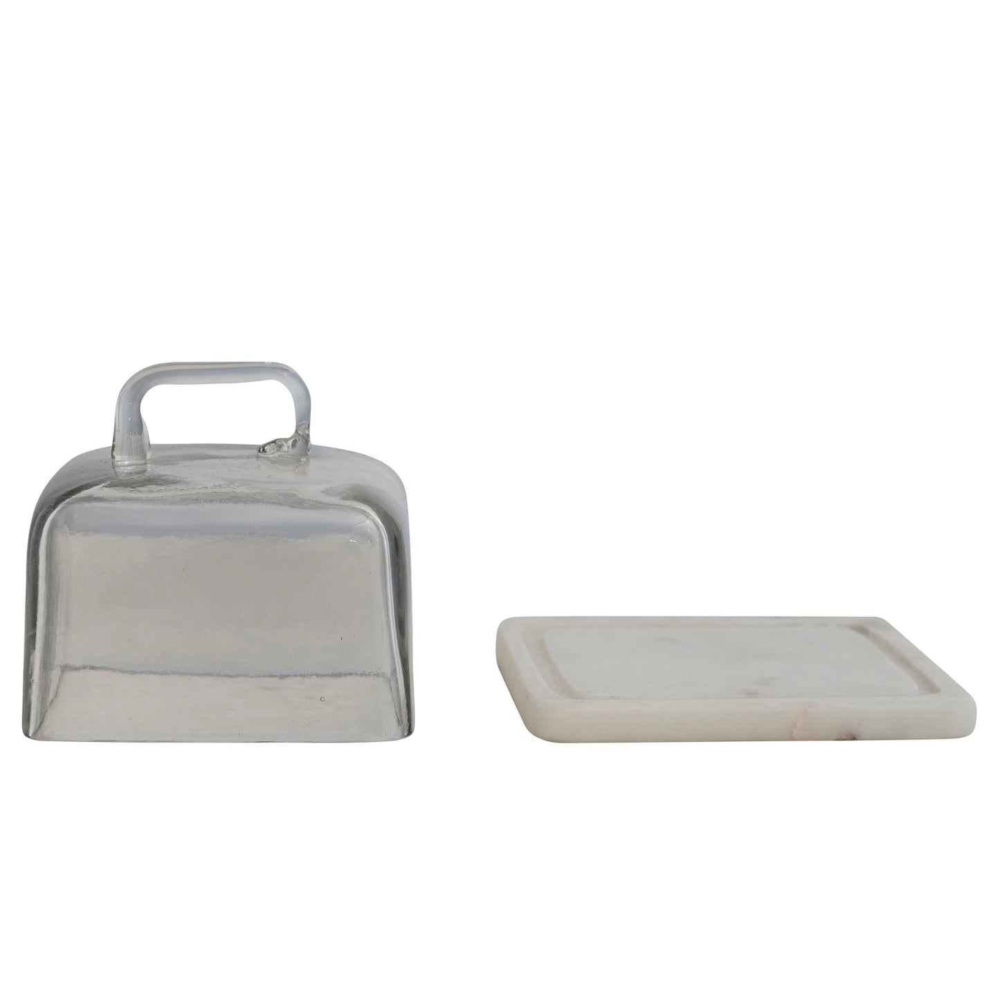 Square Marble & Glass Cloche