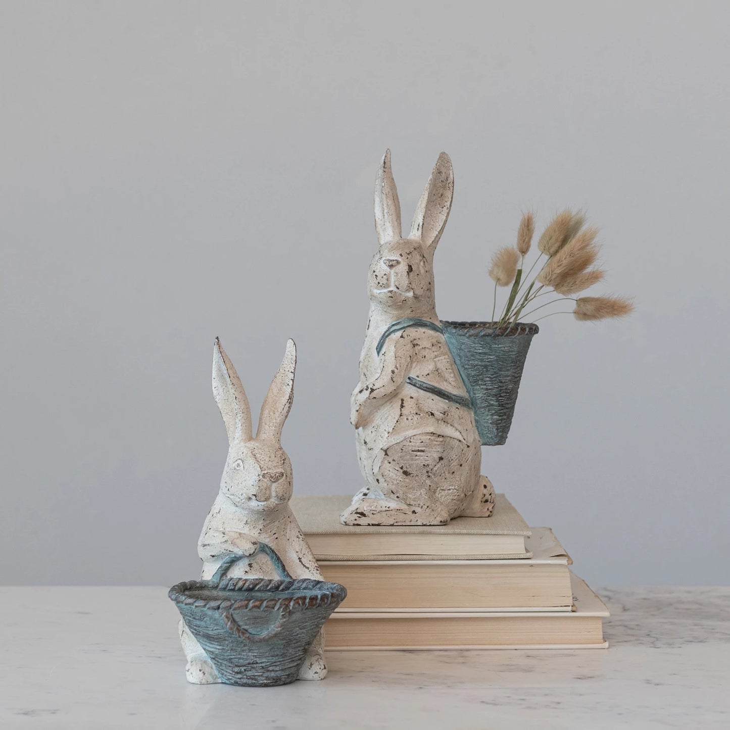 White Bunny with Basket