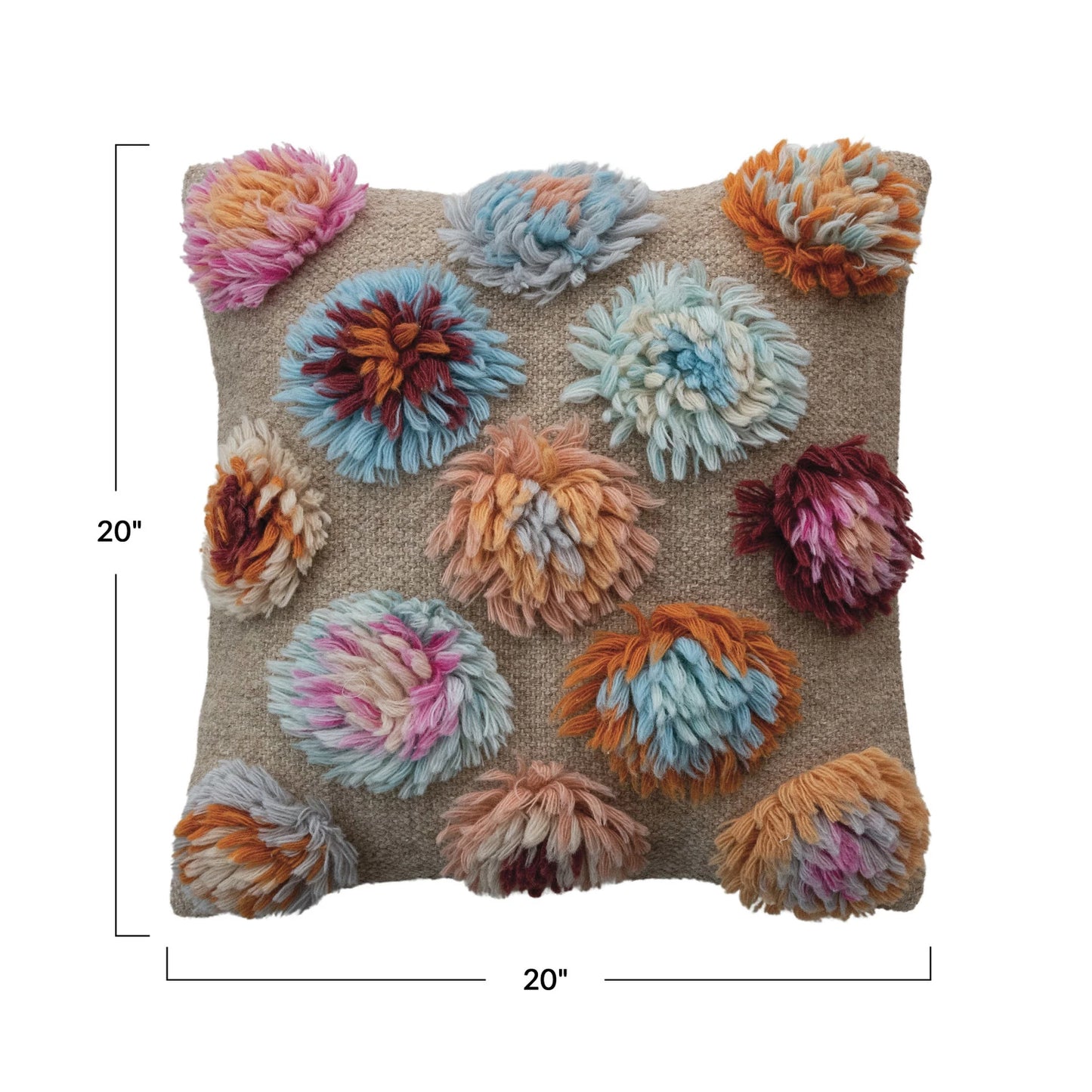 20" Square Polka Dot Pillow
