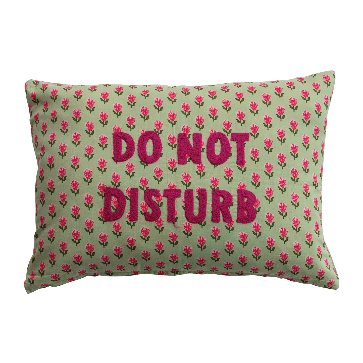 "Do Not Disturb" Voile Lumbar Pillow