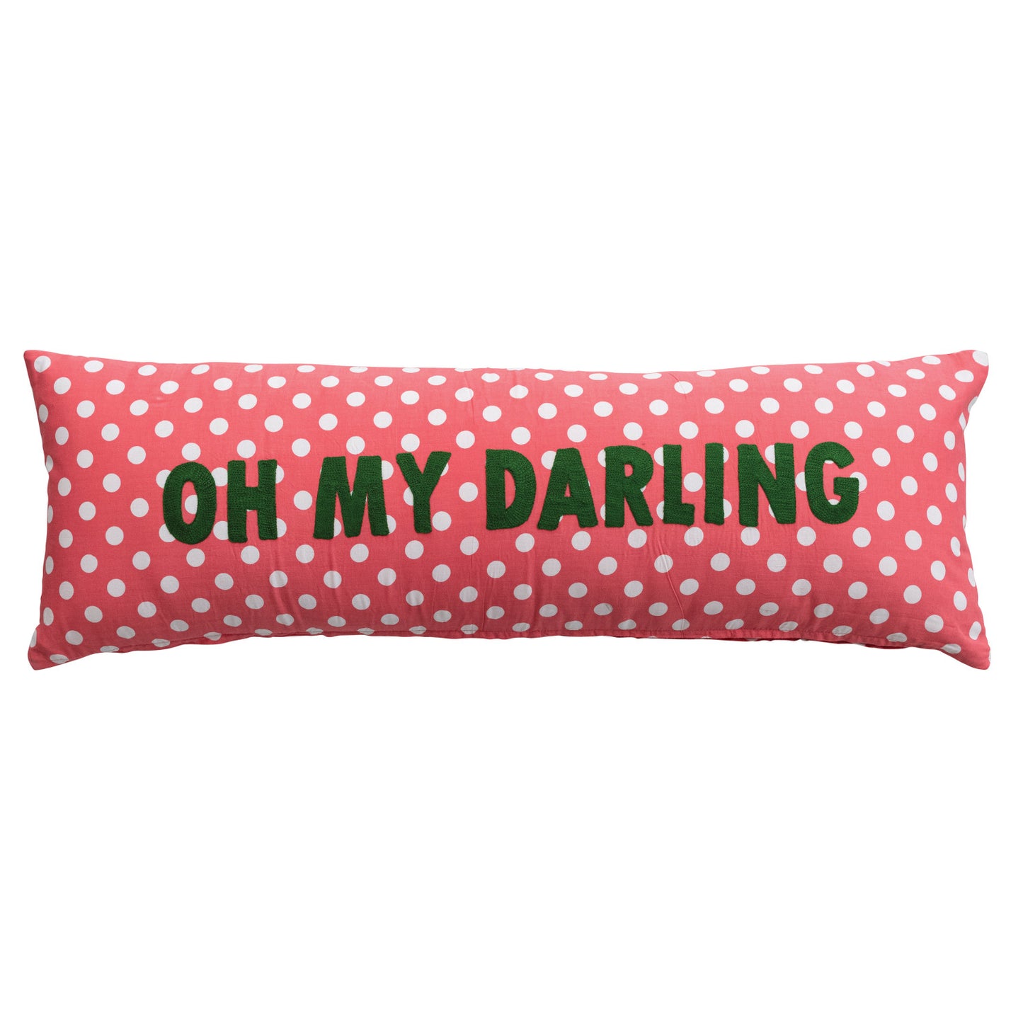 Pink "Oh My Darling" Voile Lumbar Pillow