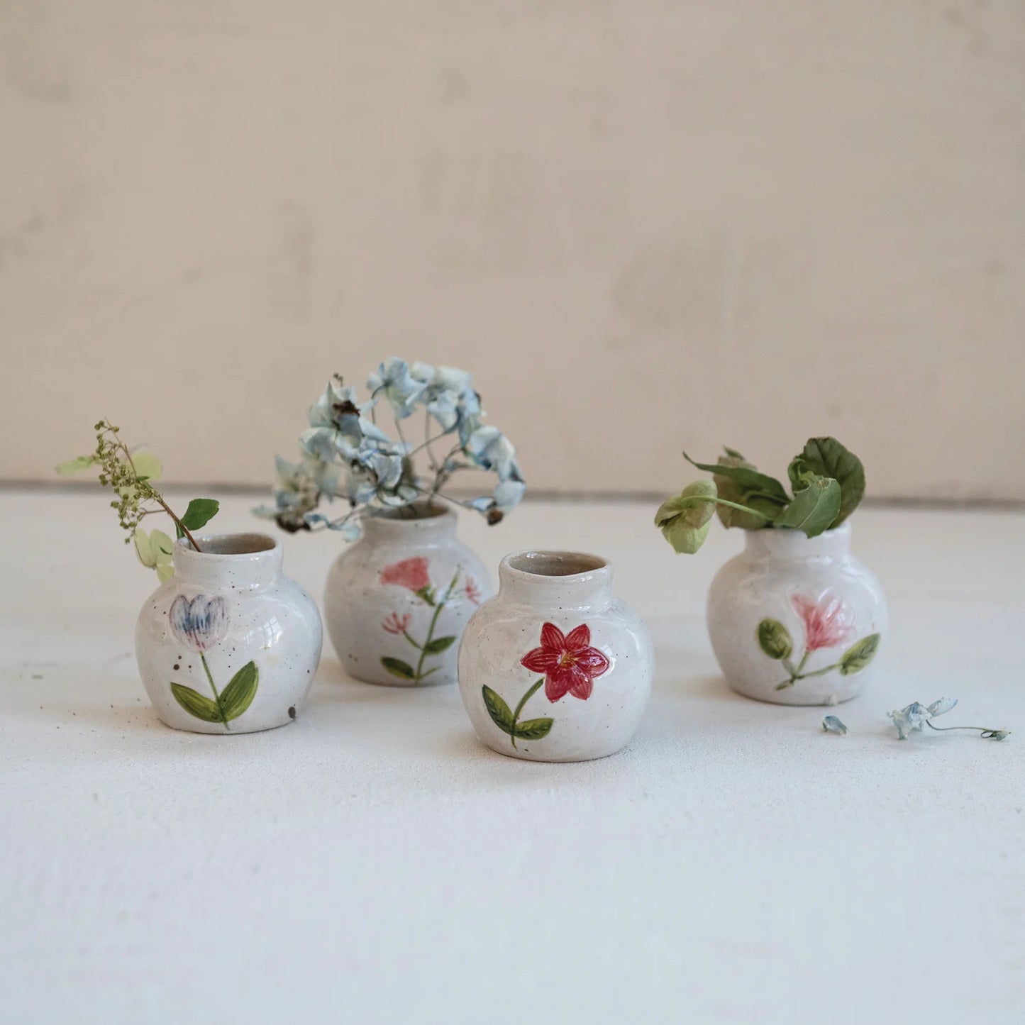 Hand-Painted Stoneware Vase