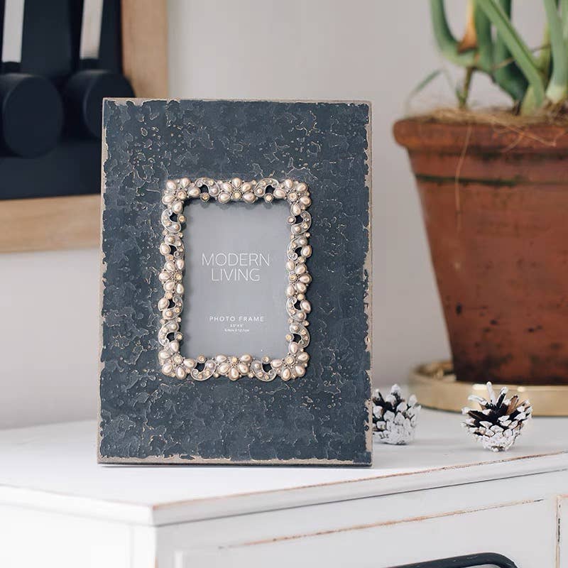 Black Wood & Jewels Picture Frame