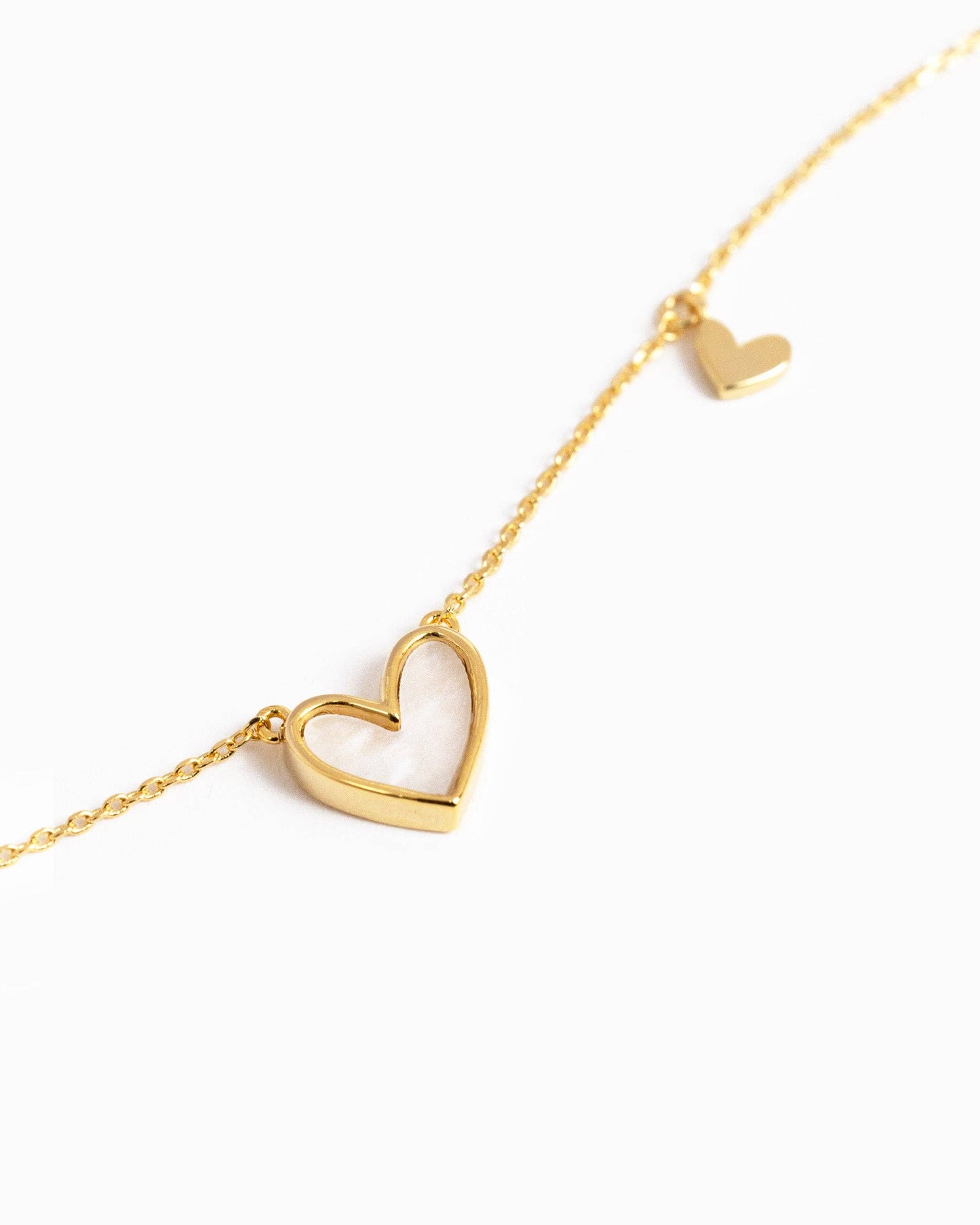 Asymmetrical Heart Station Necklace