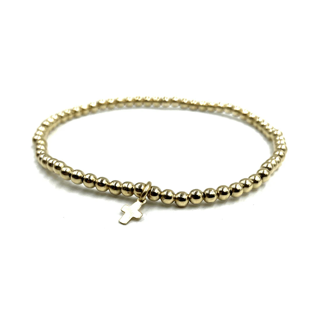 3mm Gold Karma with Luxe Cross Bracelet