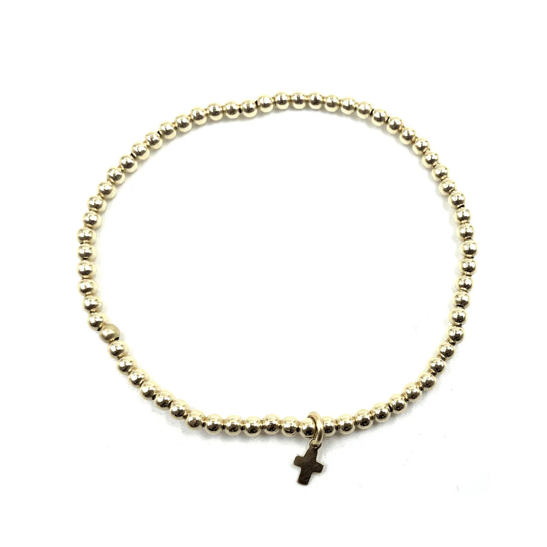 3mm Gold Karma with Luxe Cross Bracelet
