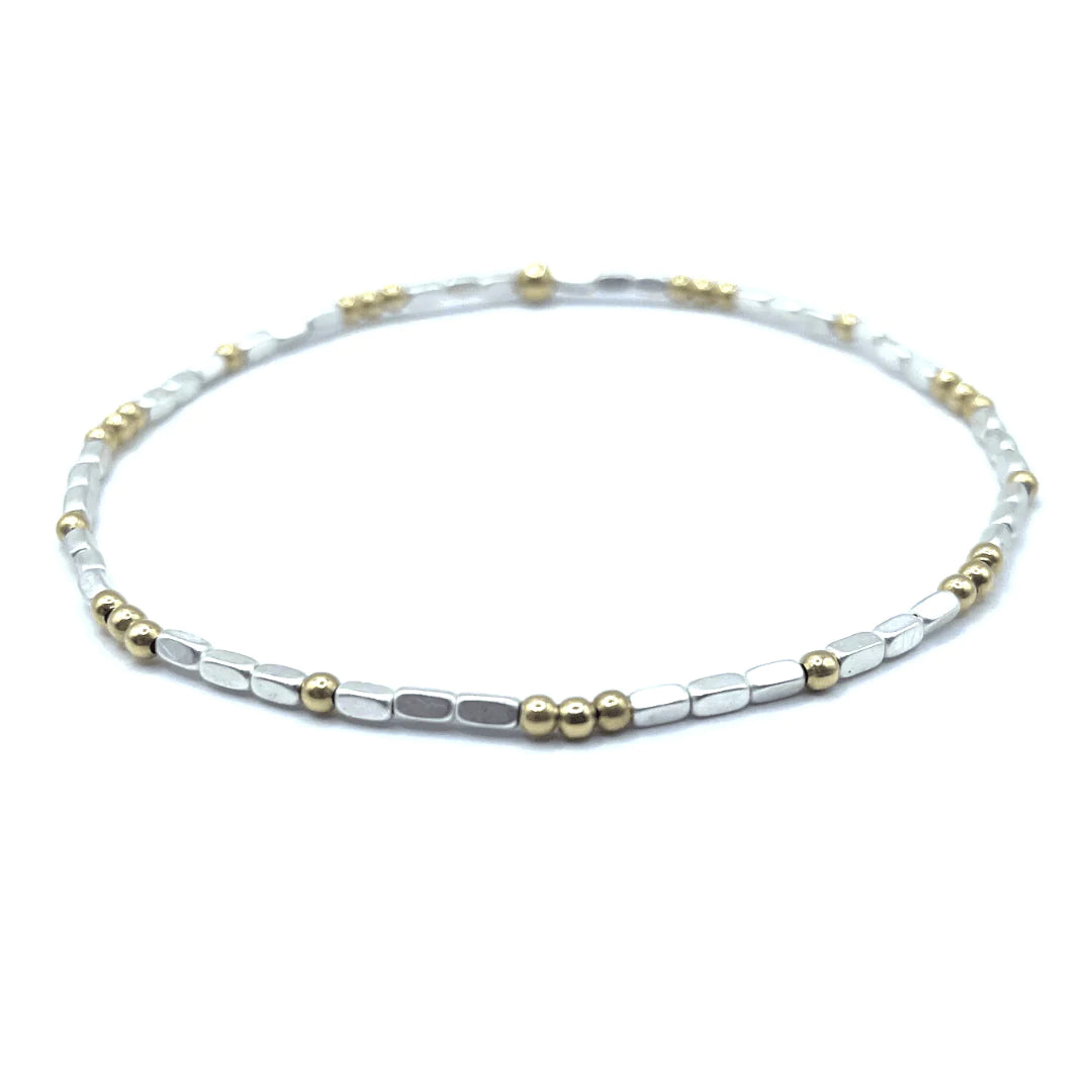 2mm Harbor Silver White + Gold Filled Bracelet