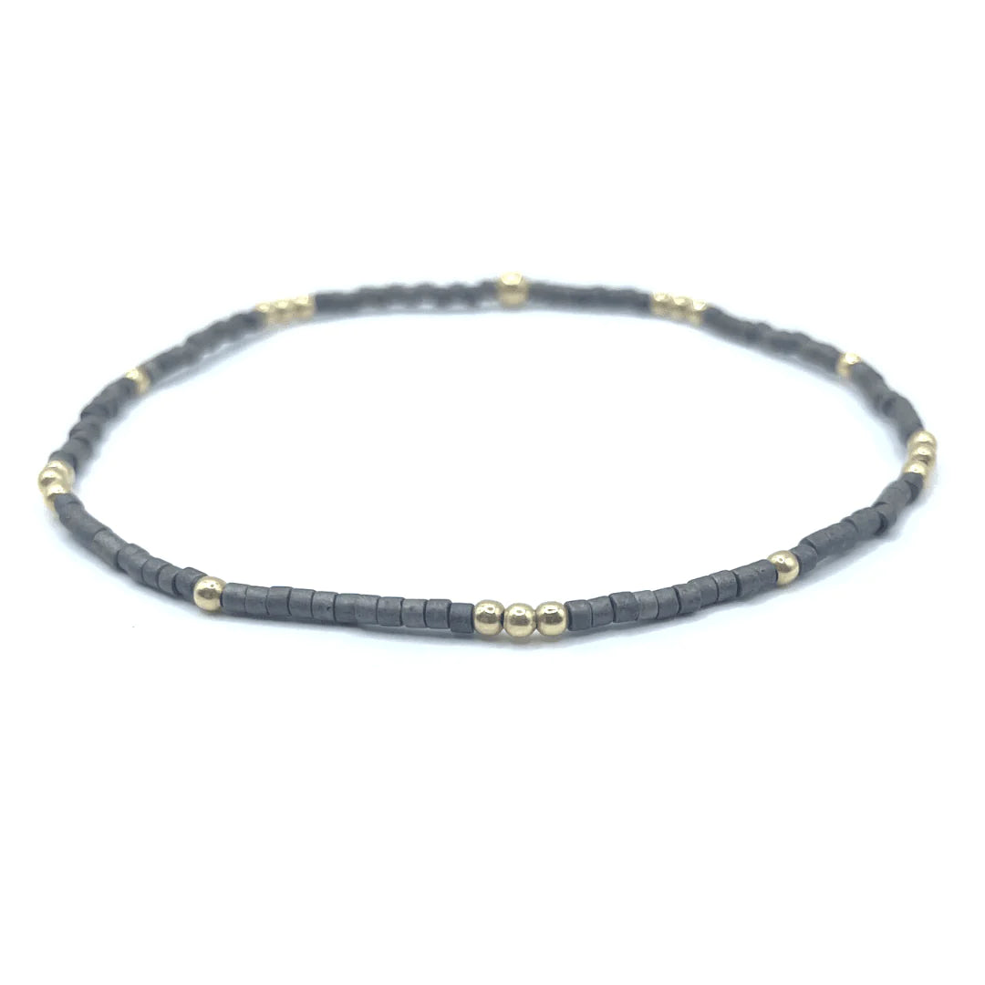 2mm Newport Graphite + Gold Filled Bracelet