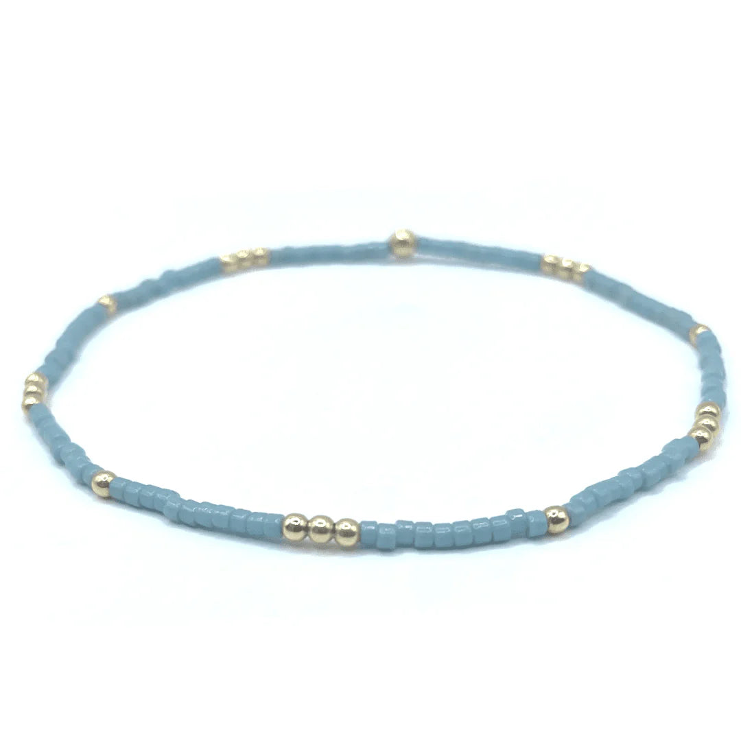 2mm Newport Pale Turquoise + Gold Filled Bracelet