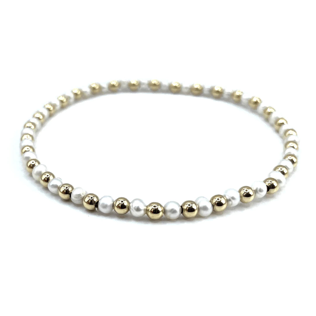 3mm Montauk 14k Gold + Pearl Bracelet