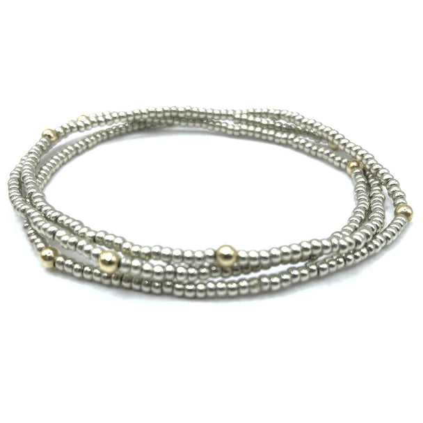 BOHO Bracelet Stack Platinum + Gold Filled