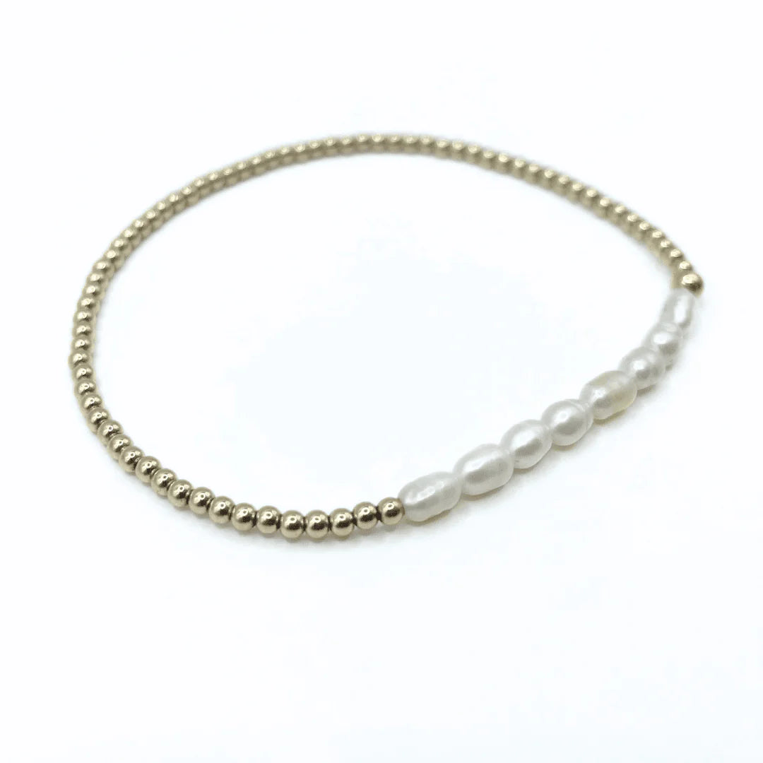 Petite Row Rice Pearl Bracelet