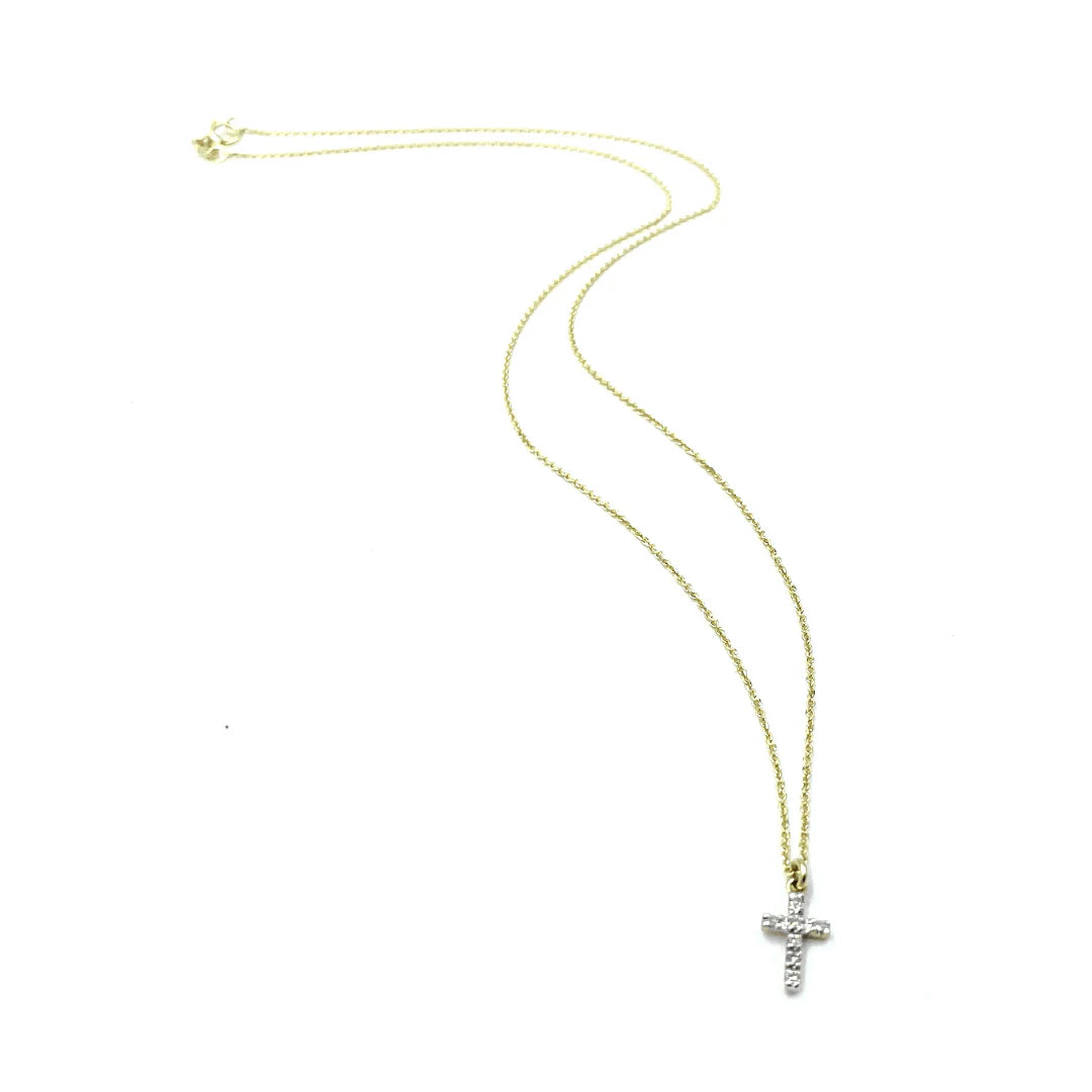 Diamond Cross on 14K Necklace