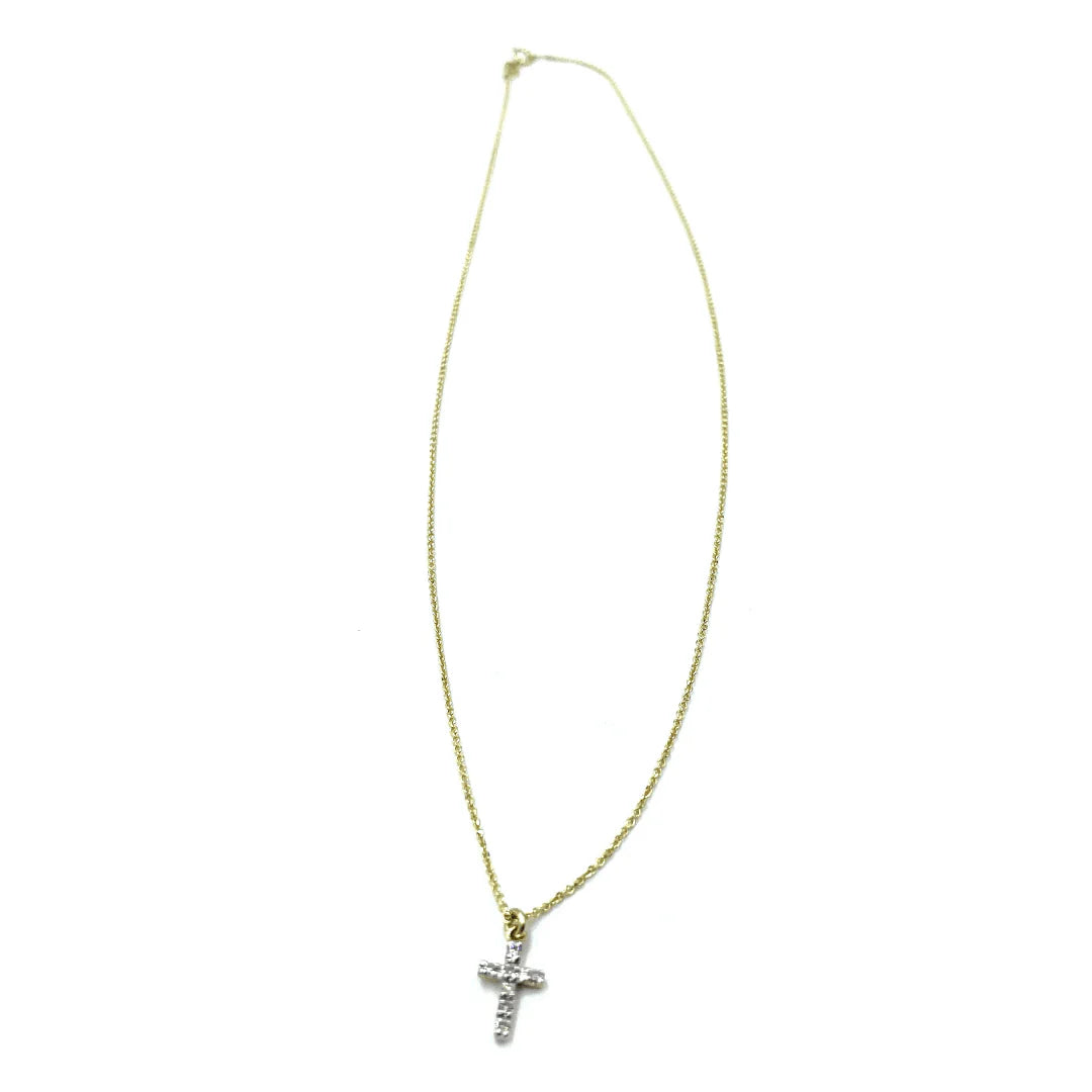 Diamond Cross on 14K Necklace