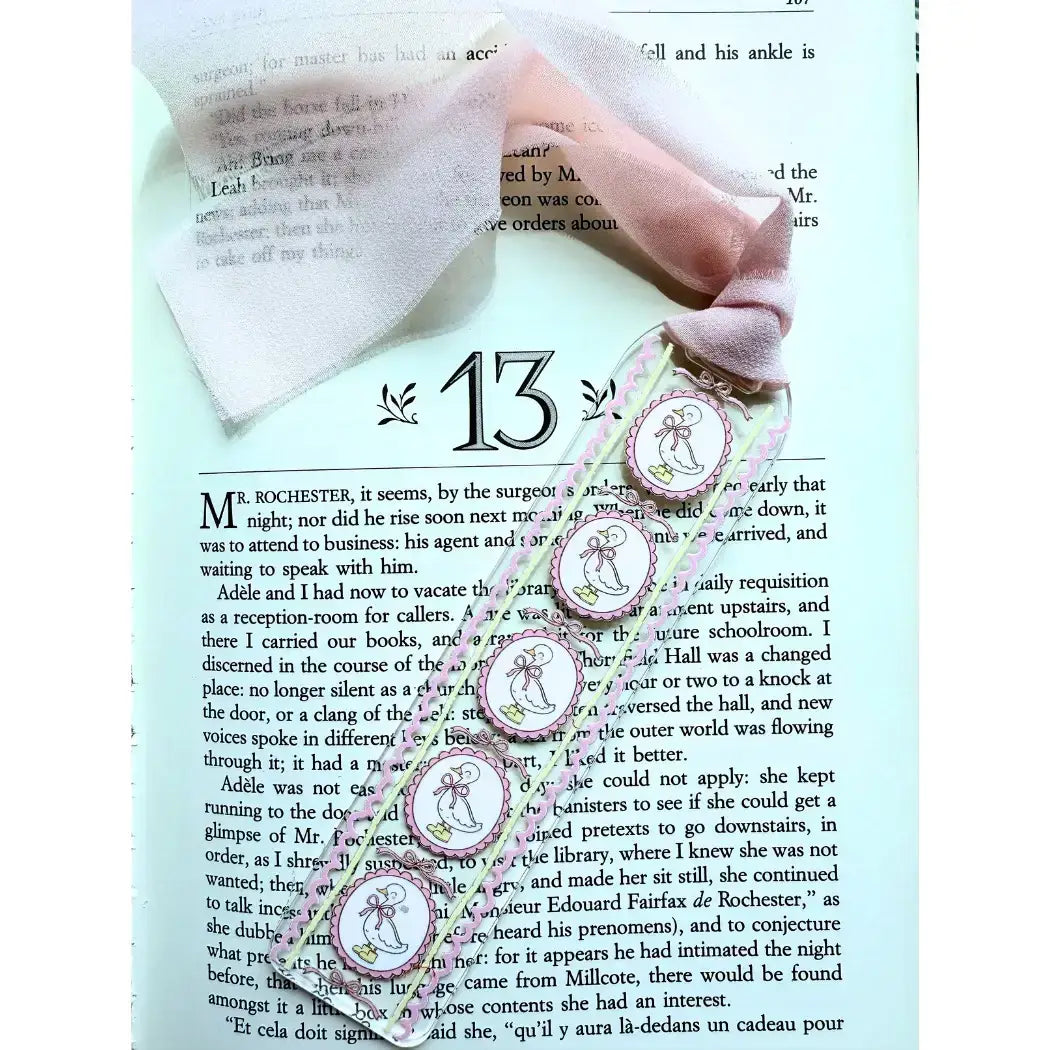 Ducks & Bows Acrylic Bookmark