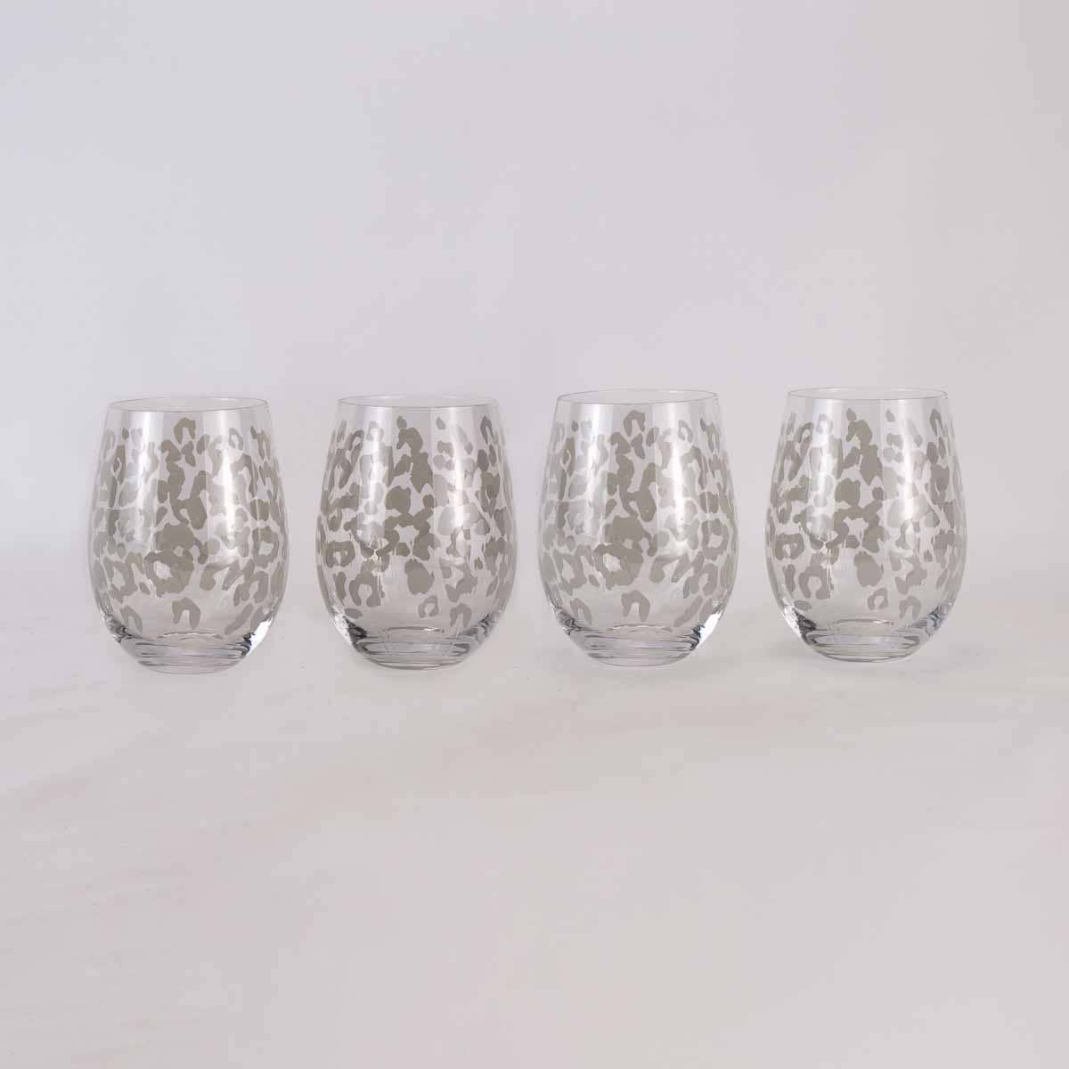Silver Leopard Wine Glass