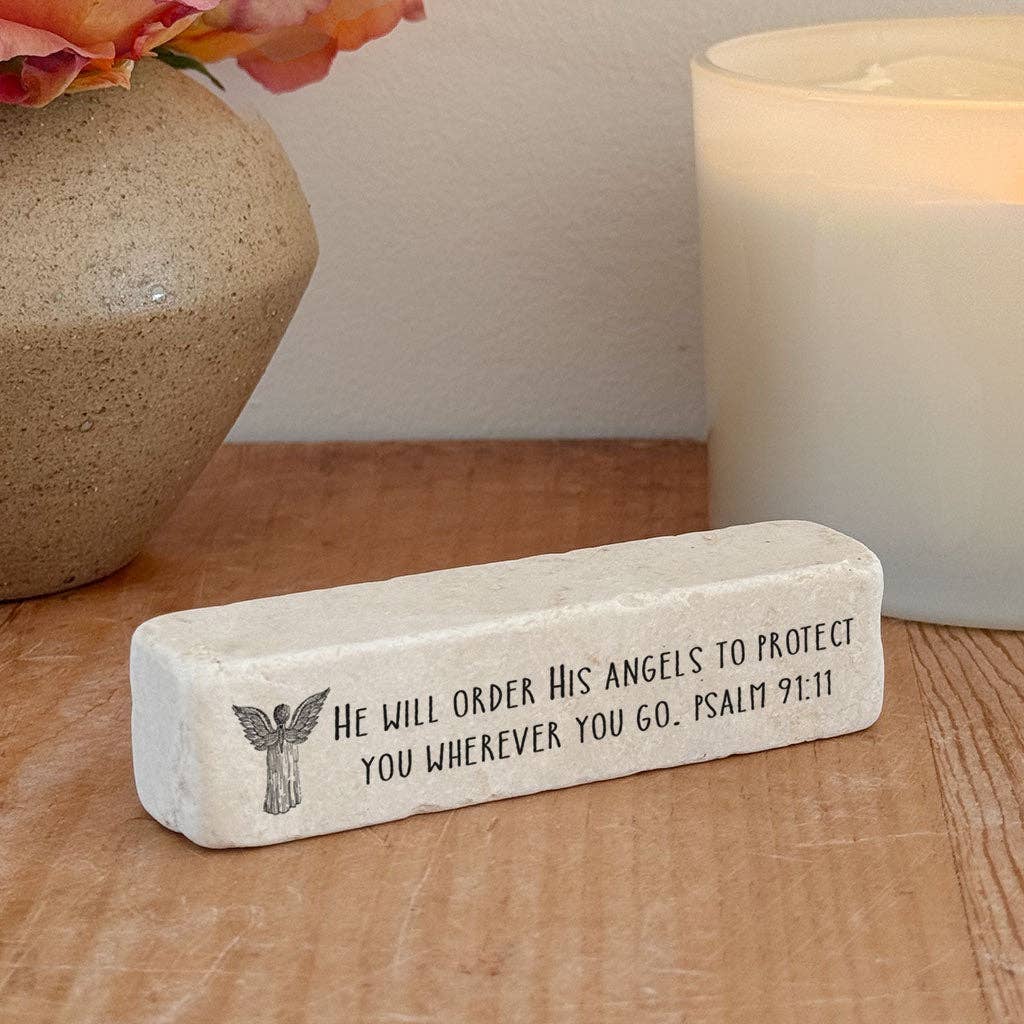 Art Scripture Stone Psalm 91:11