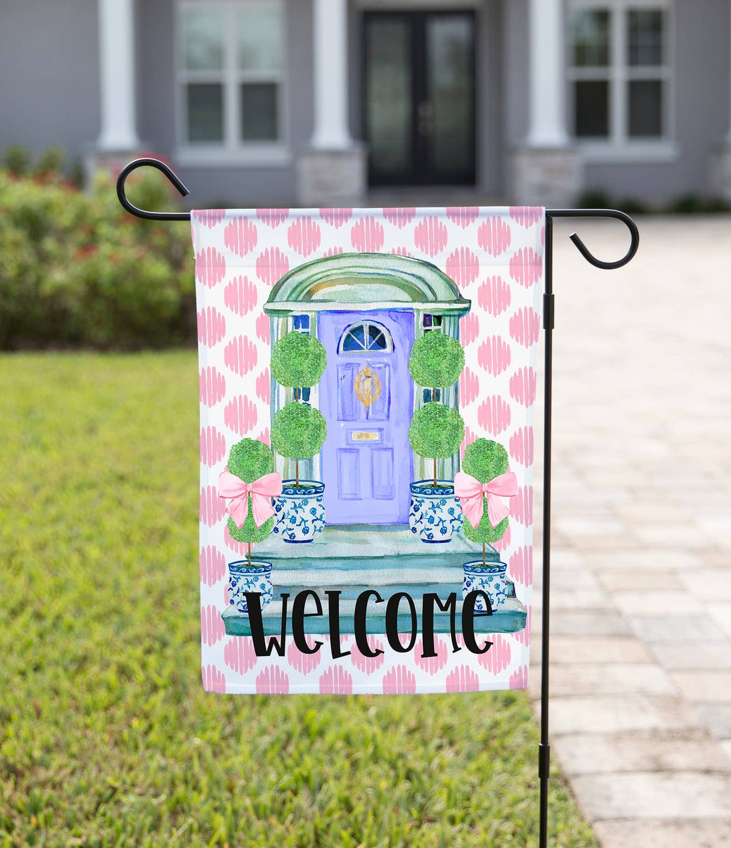 Purple Door Welcome Garden Flag