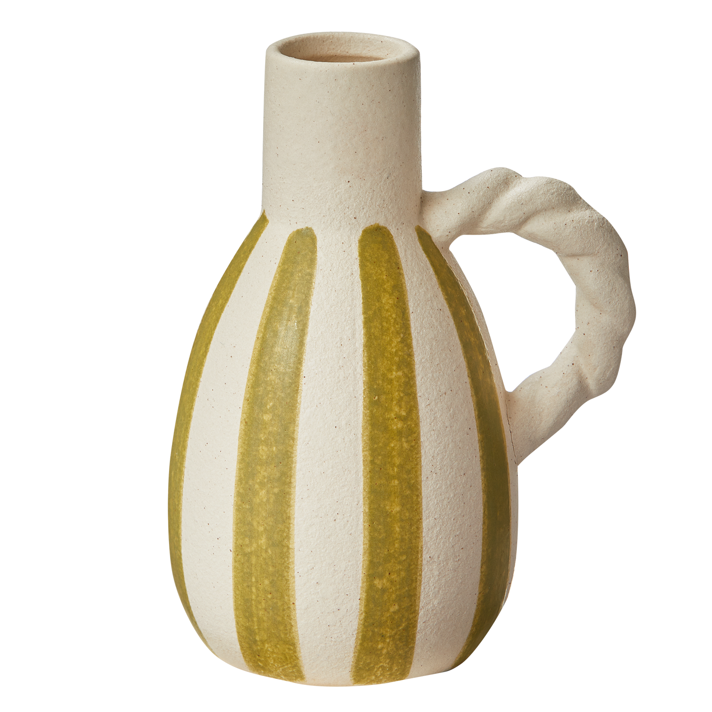 Stripe Vase with Twisted Handle