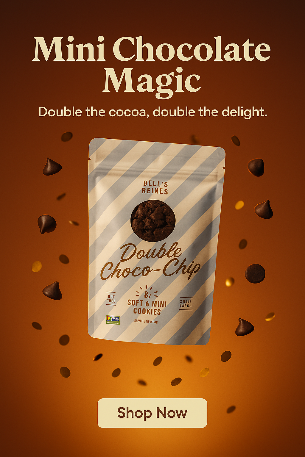 Double Chocolate Chip Soft Gourmet Mini Cookies