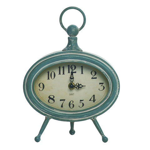 Metal Blue Patina Clock
