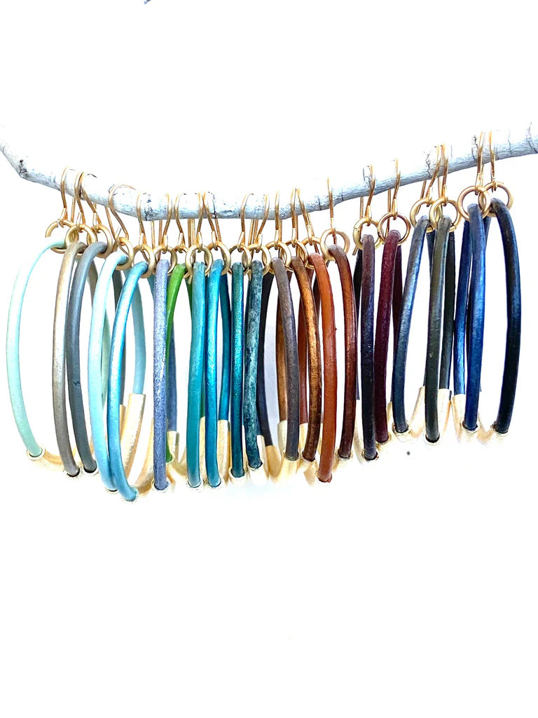 Leather Bar Hoops