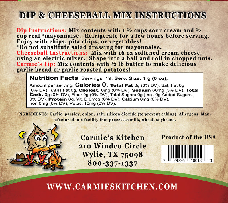 Roasted Garlic Dip Mix