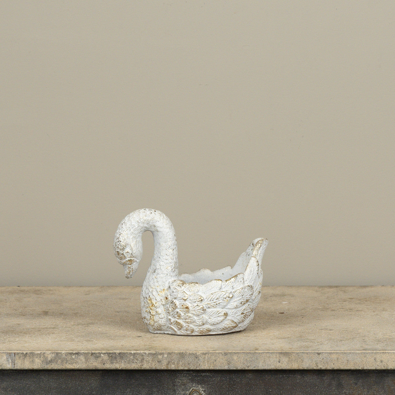 7" Gold and White Swan