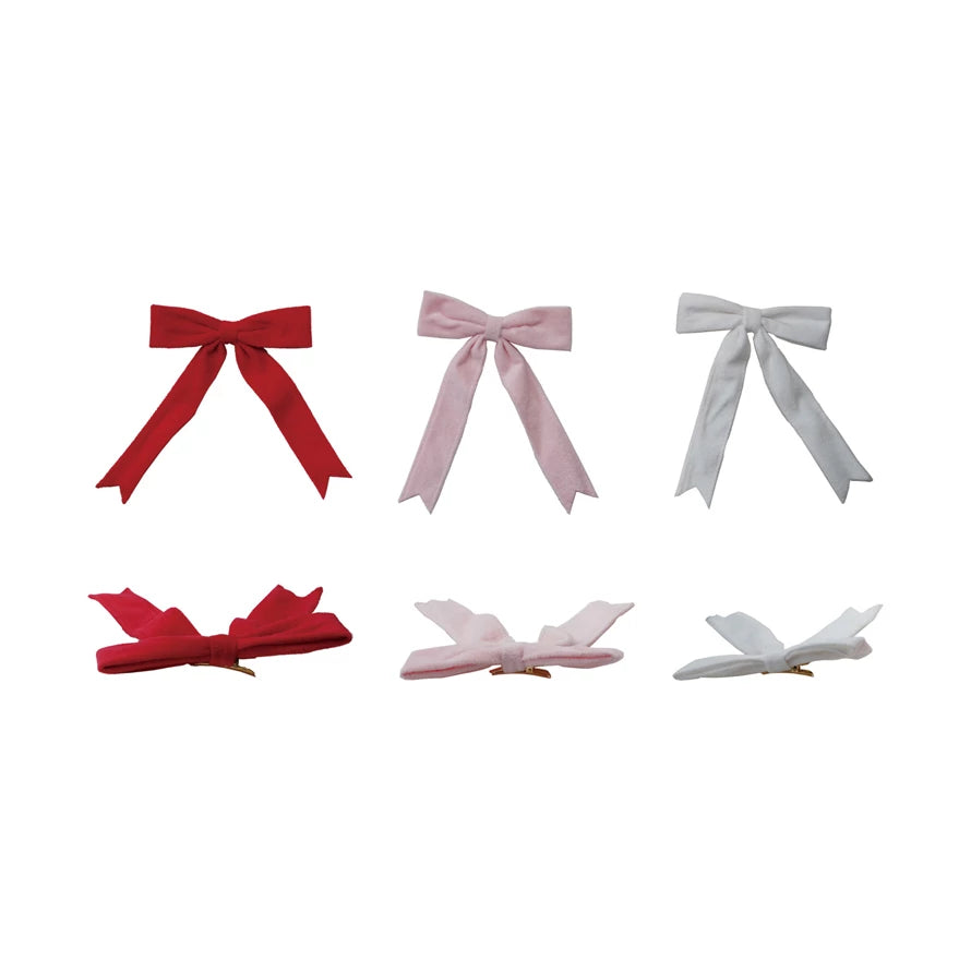 Velvet Clip-on Bow