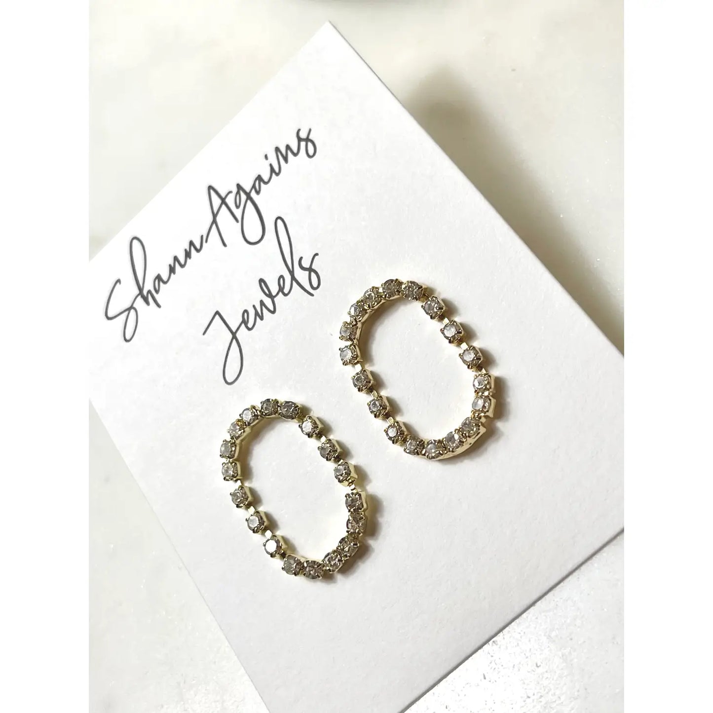 Diamond Oval Earrings