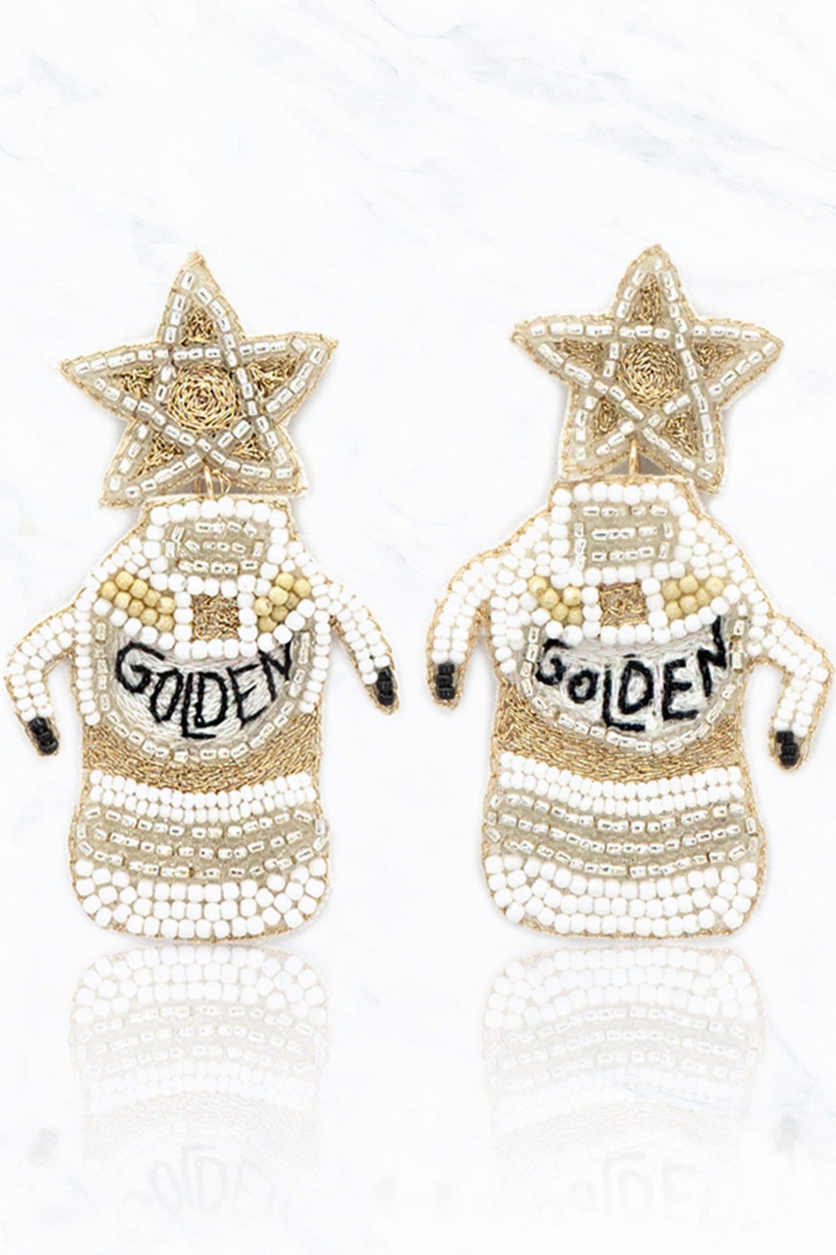 "Golden" Sneaker Beaded Earring