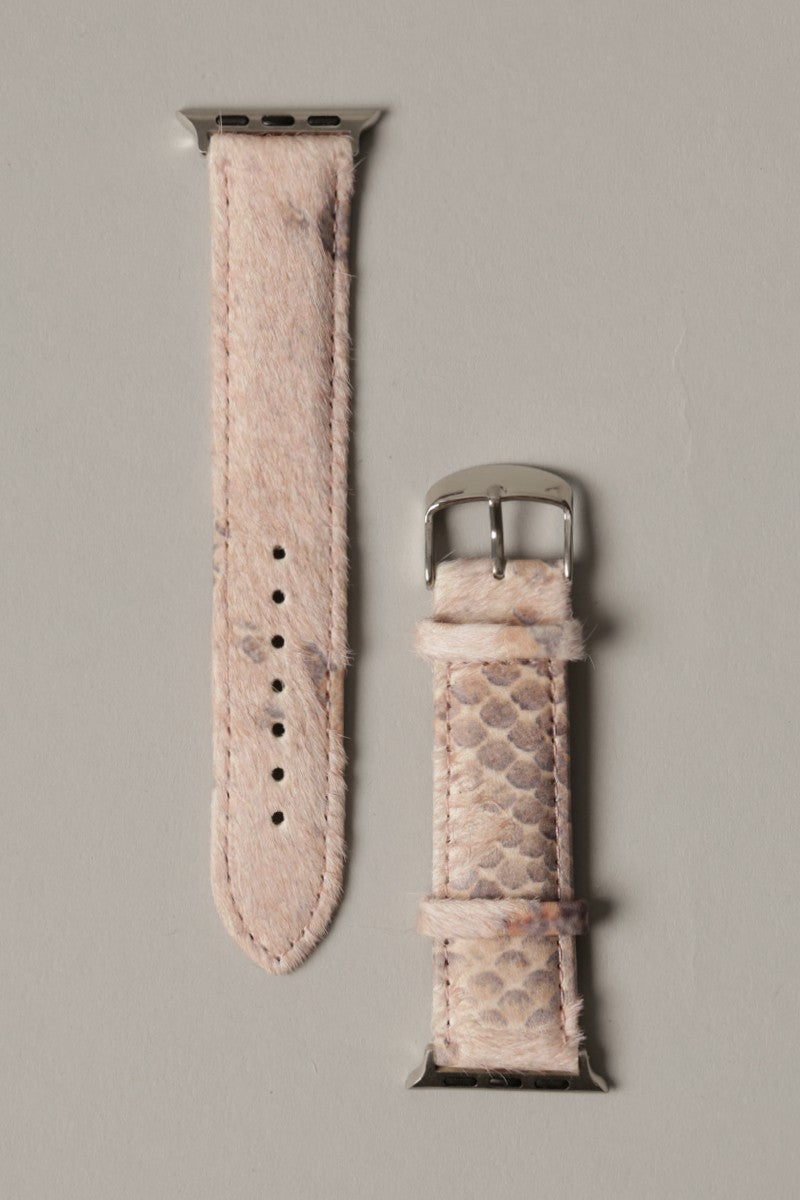 Pink Snakeskin Leather Apple Watch Band