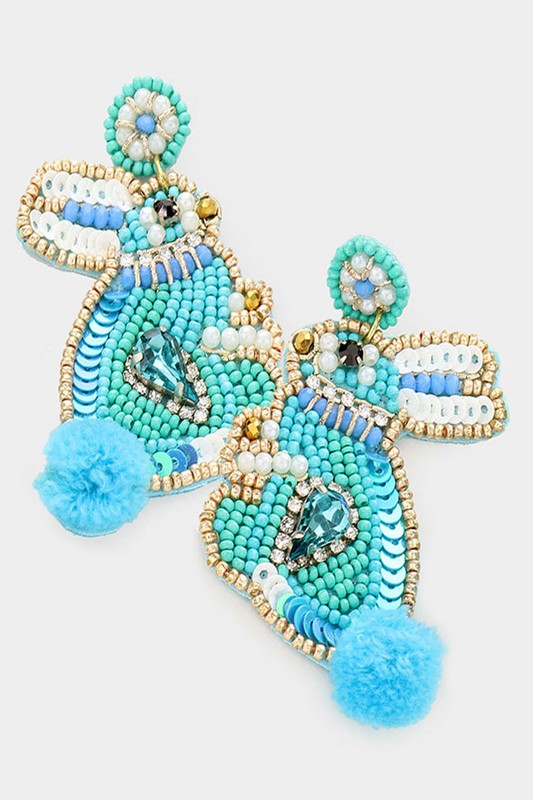 Pom Tail Bunny Earrings