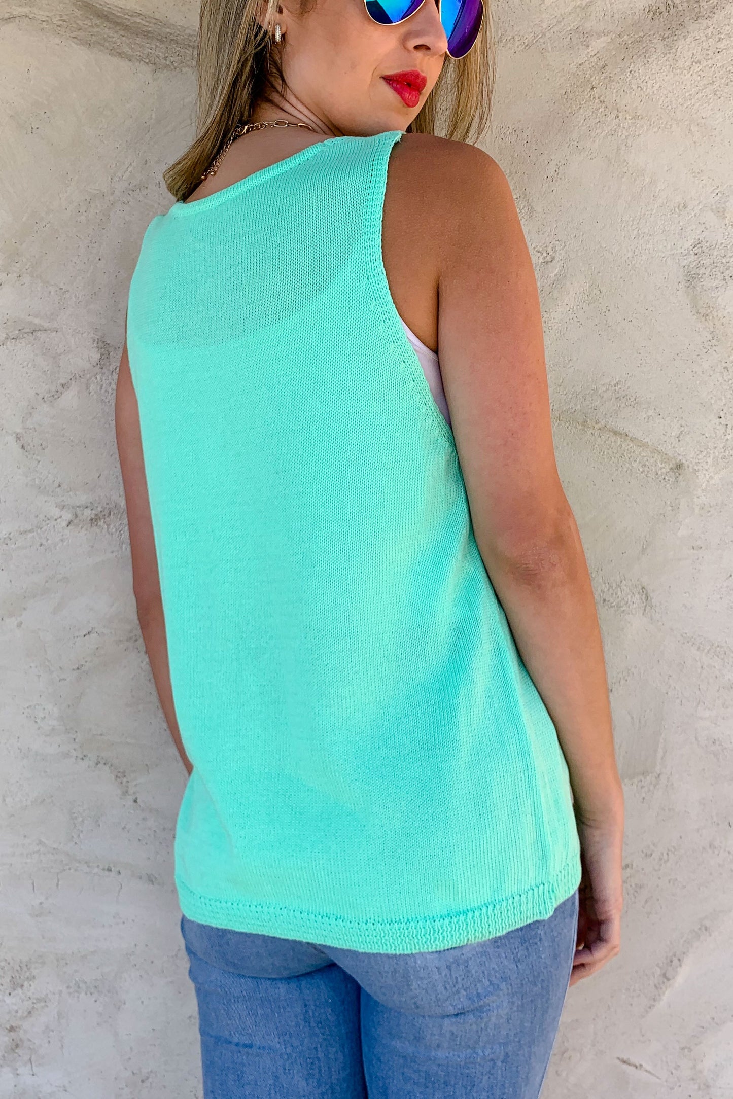 Mint & Gold Lightning Tank