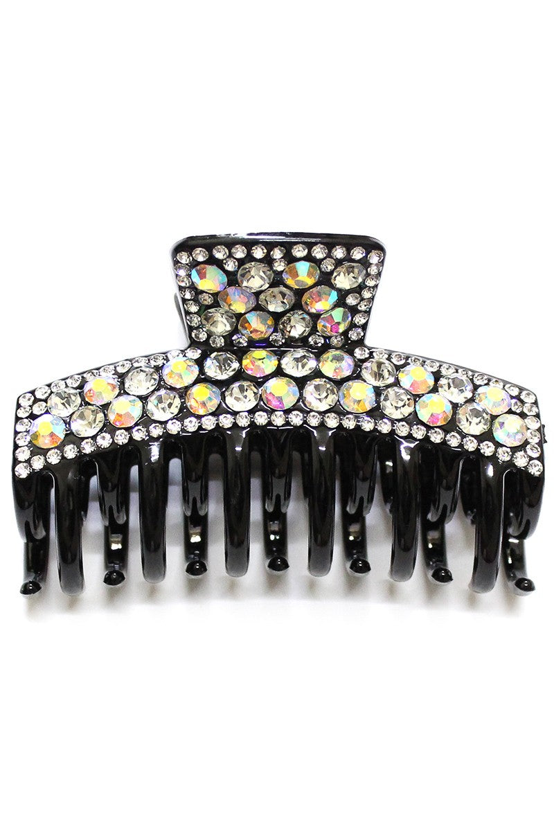 Black AB Rhinestone Hair Clip