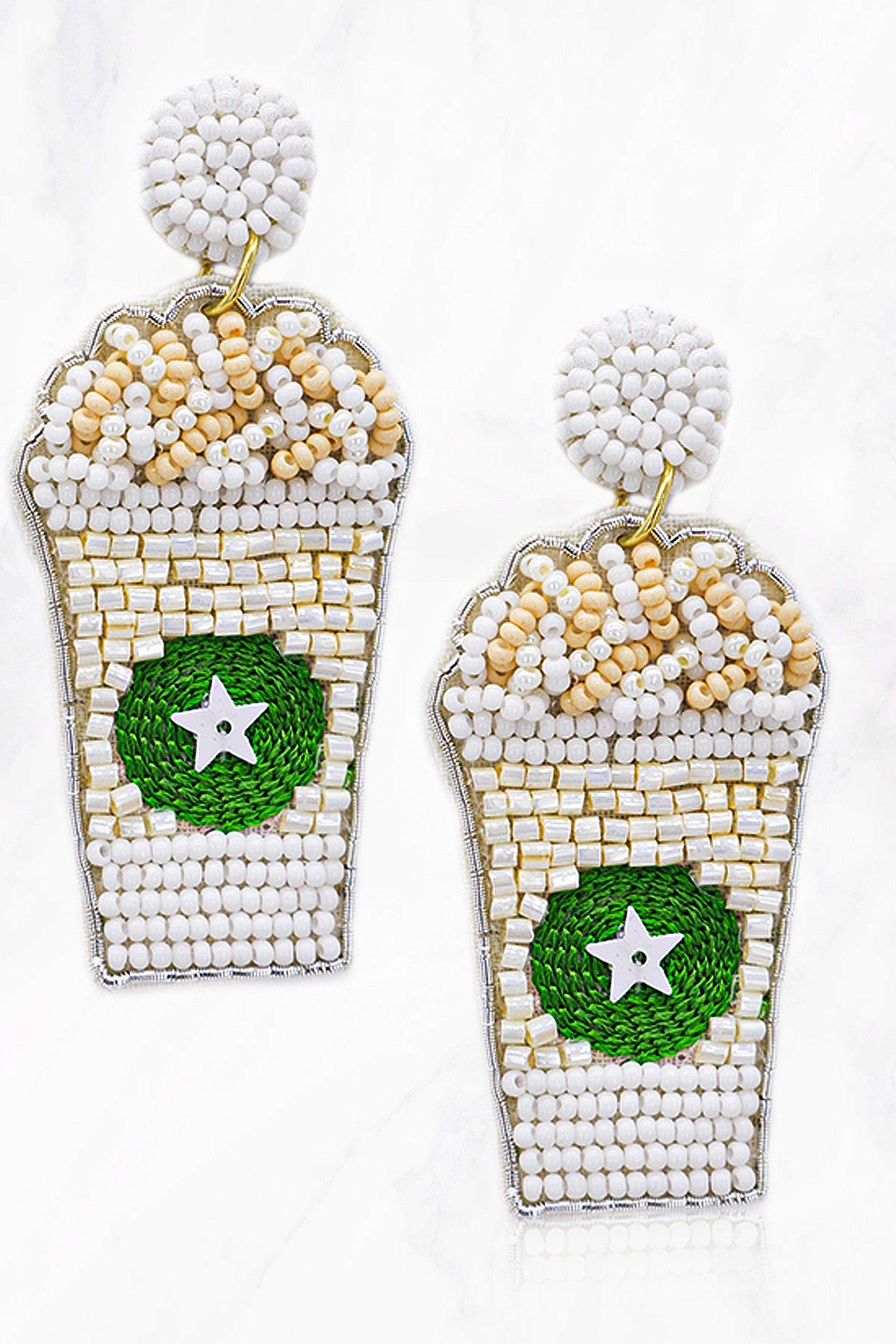 Big Frappuccino Beaded Earrings
