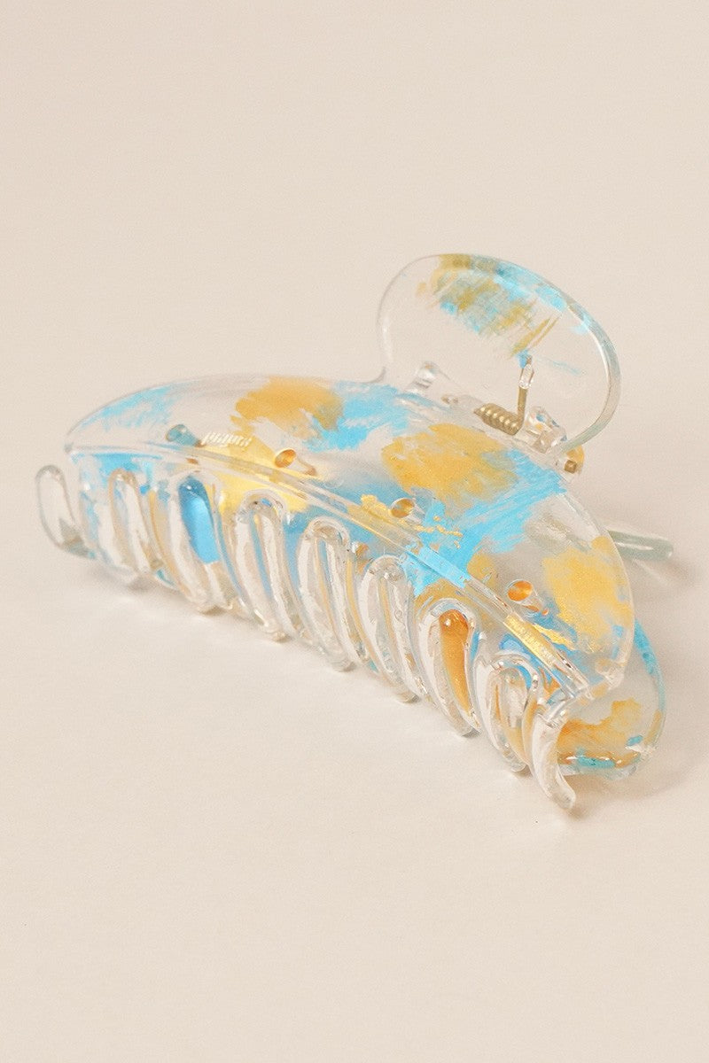 Gold Mix Crescent Hair Clip