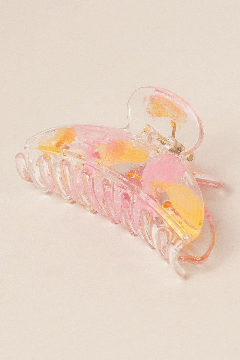 Gold Mix Crescent Hair Clip