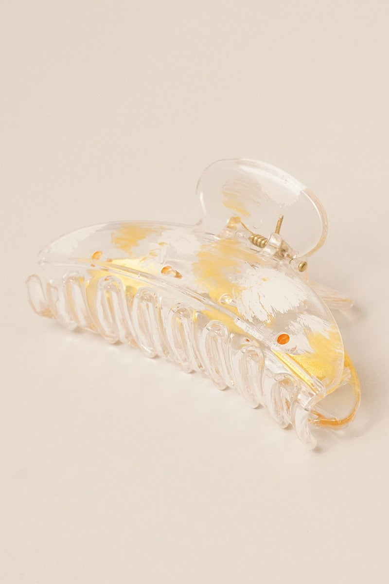 Gold Mix Crescent Hair Clip