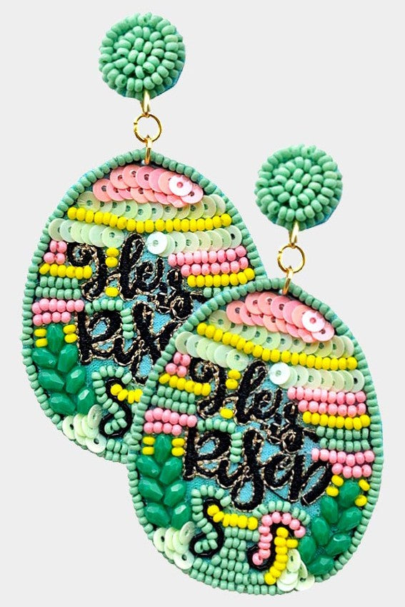 "He is Risen" Beaded Earrings
