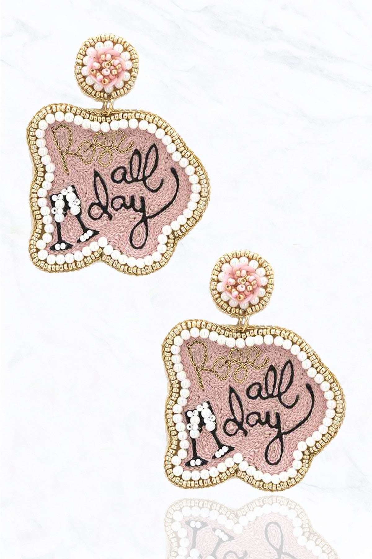 "Rose All Day" Beaded Earrings